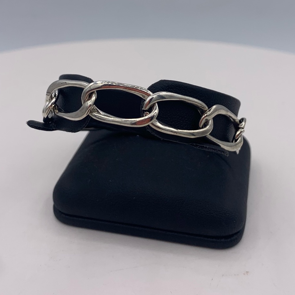 New, solid 925 sterling link bracelet, large format, classic